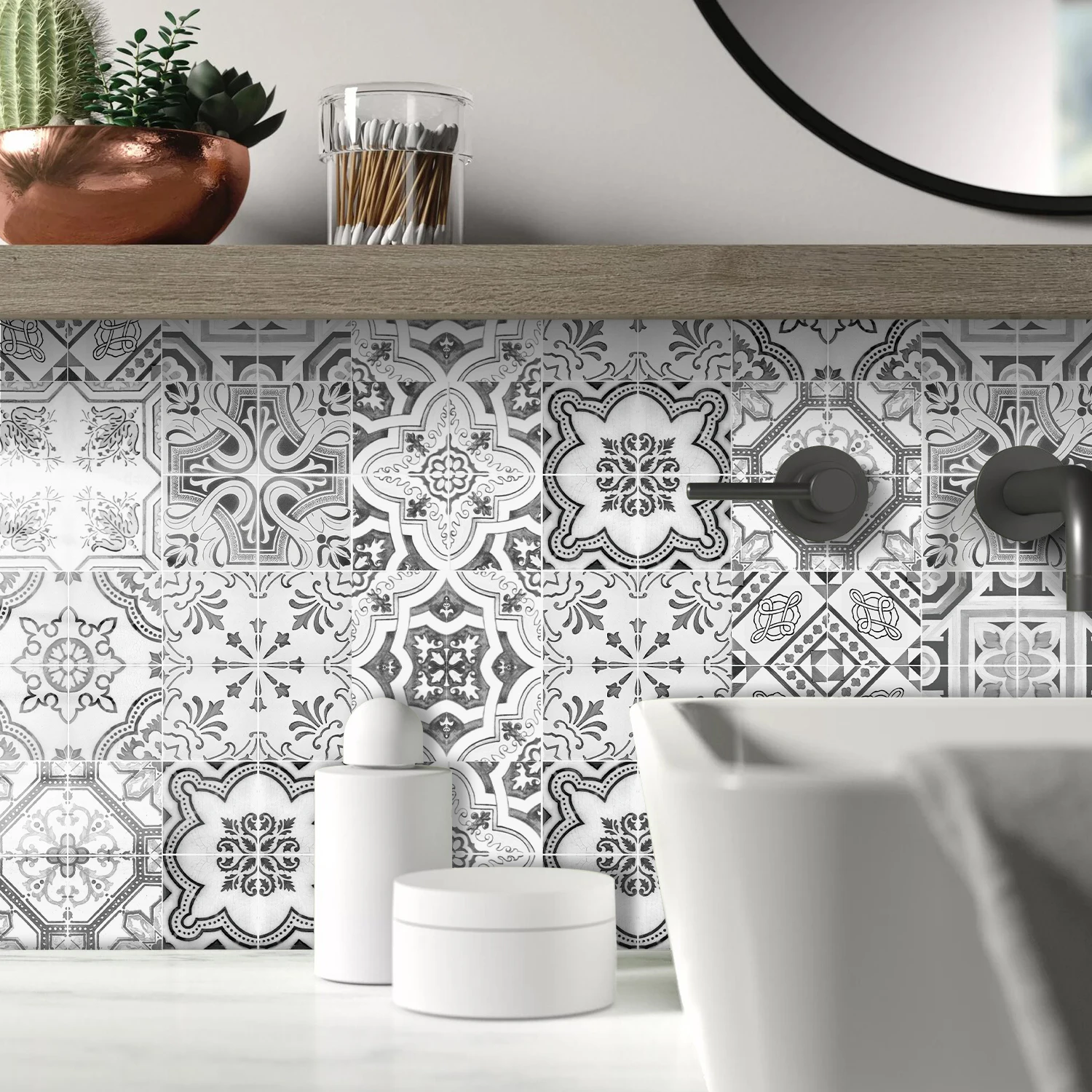 Alwayspon Tile Sticker Peel and Stick Vinyl Wall Decals, Self Adhesive Tile Backsplash for Kitchen and Bathroom