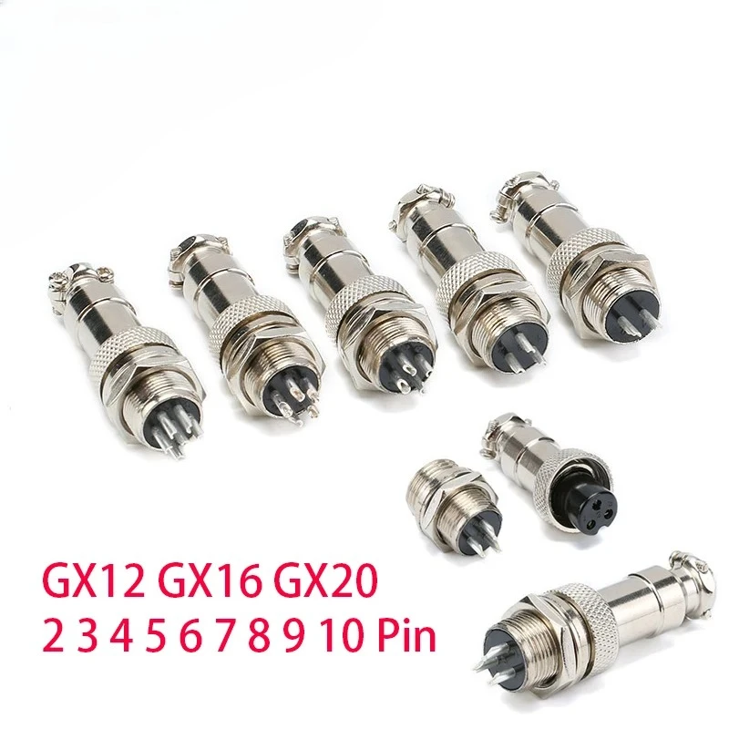 

GX12 GX16 Aviation Connector 2 3 4 5 6 7 8 9 10 Pin Connector Male Female Butting Wire Cable Circular Aviation Socket Plug