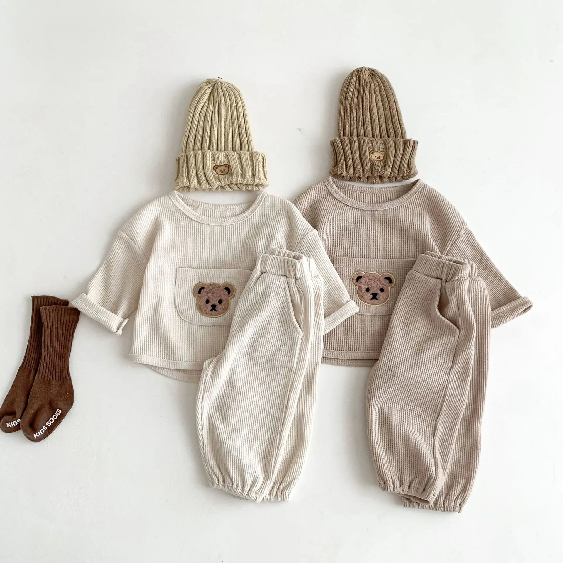 0-3T Newborn Kid Baby Boy Girl 2pcs Clothes Set Cotton Long Sleeve Pullover Top Pant Suit Autumn Infant Sweatshirt Set Outfit