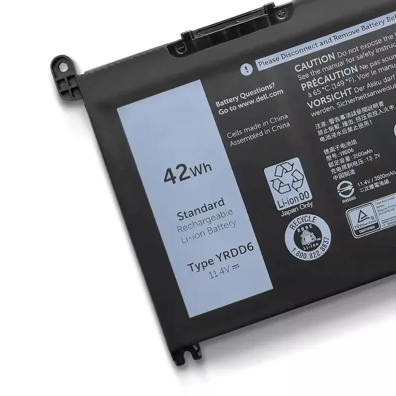 In Stock 3500mAh 11.4V Suitable For DELL YRDD6 5493 5580 5593 5488 5585 P90F 5584 batteries, laptop battery