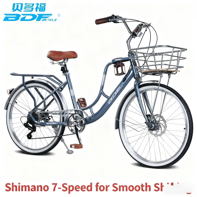 커피 카트 다크 블루 도매 BDFBedo 자전거 24-26인치 성인용 변속 레저 자전거 7단 통근 자전거 통근 모델