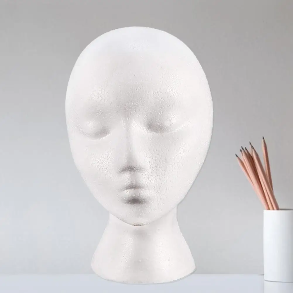 

Foam Mannequin Head Reusable Head Model Mannequin Head Wig Holder Cap Display Stand Solid Color Stable Base For Salon Home