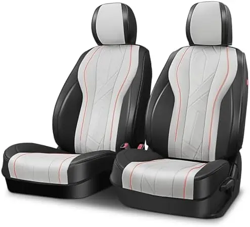 

Auto Dynasty Car Seat Covers - Gray Touring Series, Anti-Slip, Breathable, Airbag Compatible, Universal Fit