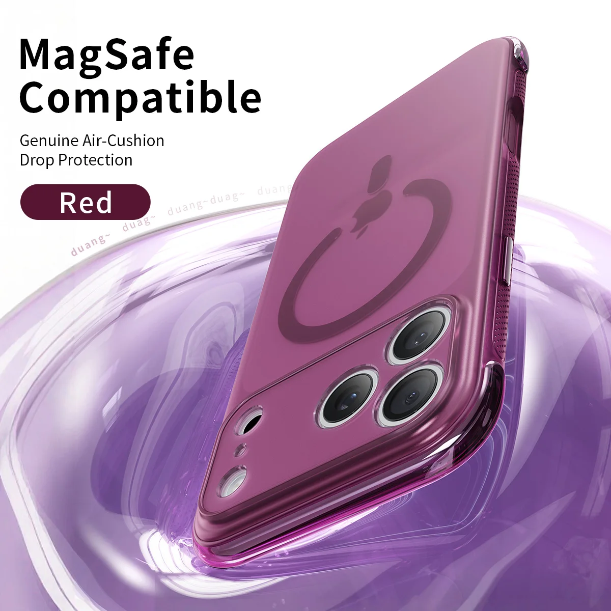 Air-Filled Edges Magnetic Phone Case For Iphone 17 18 Pro Max TPU Soft Frame Phone Cover For Magsafe Genuine Air-Cushion Shell - view 6