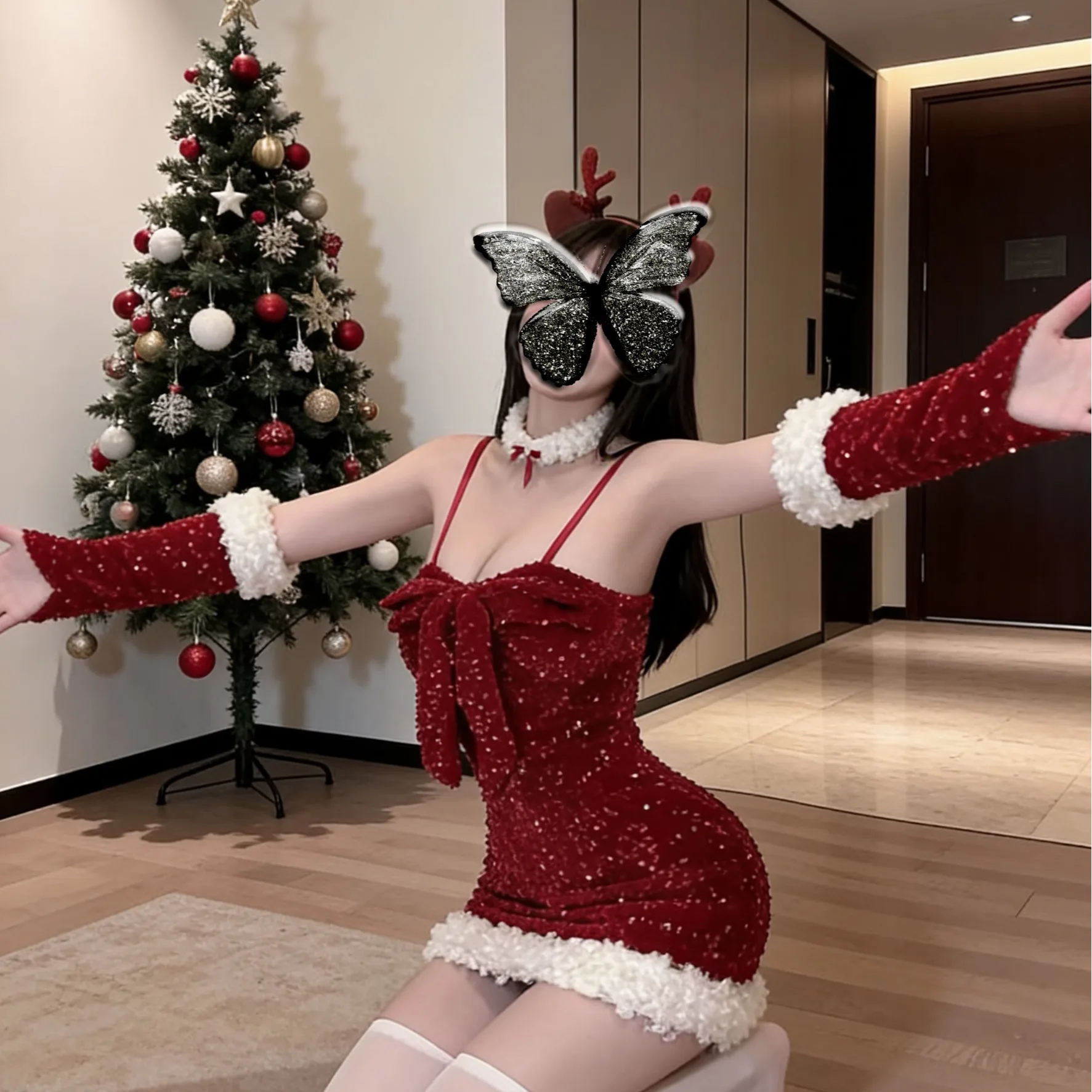 Hiver 2025 Sexy Sparkling Cisas Thème Strapl Moulante Dr Gants pour femmes Faionable Streetwear Sle No Brand Regis...