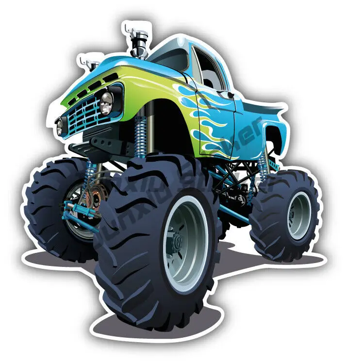

Monster Truck Cartoon Car Bumper Sticker Decal