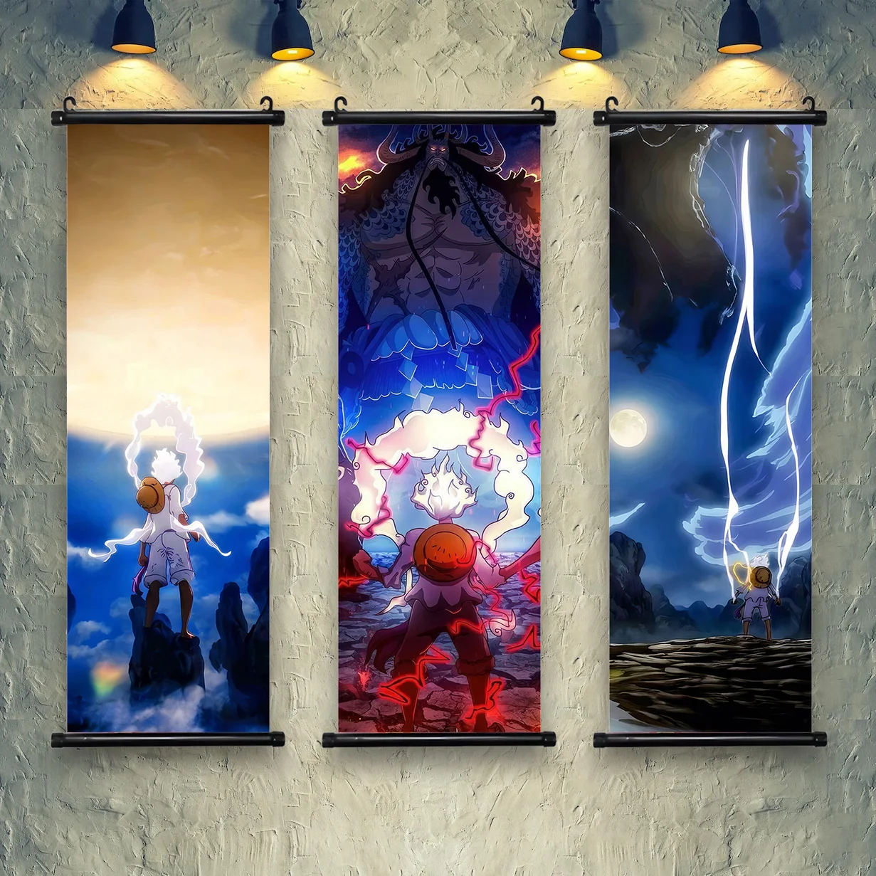 Anime ONE PIECE Poster Luffy Canvas Painting Sun God Nika  Art Print Kids Room Decoration Mural for Hanging Scrolls