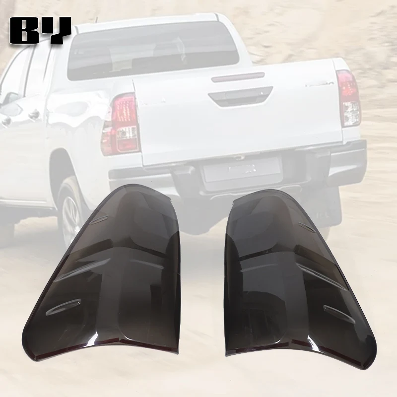 

For Toyota Hilux 2005-2019 ABS Tail Lights Cover Trim Rear Lamp Hoods Decorative Cover Accessories