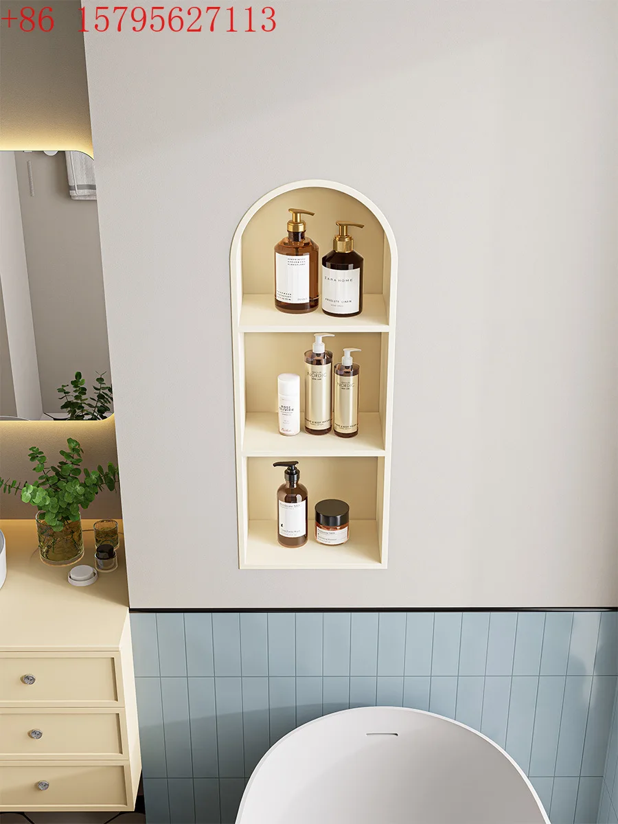 

Коричневый Corian, встраиваемая нишевая кремовая утолщенная доска с двойным подшипником, полка для унитаза и ванной комнаты