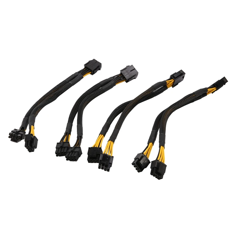 4 Pcs CPU 8 Pin Splitter ATX CPU 8 Pin Female To Dual 8(4+4) Pin Male EPS 12V For Motherboard Power Adapter Cable