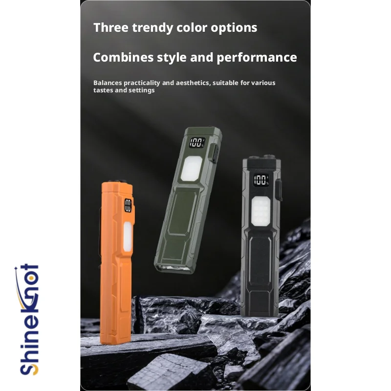 SHINEKNOT Multi Functional Waterproof Dual Light Source Work Light USB Charging Led Strong Light Portable Flashlight