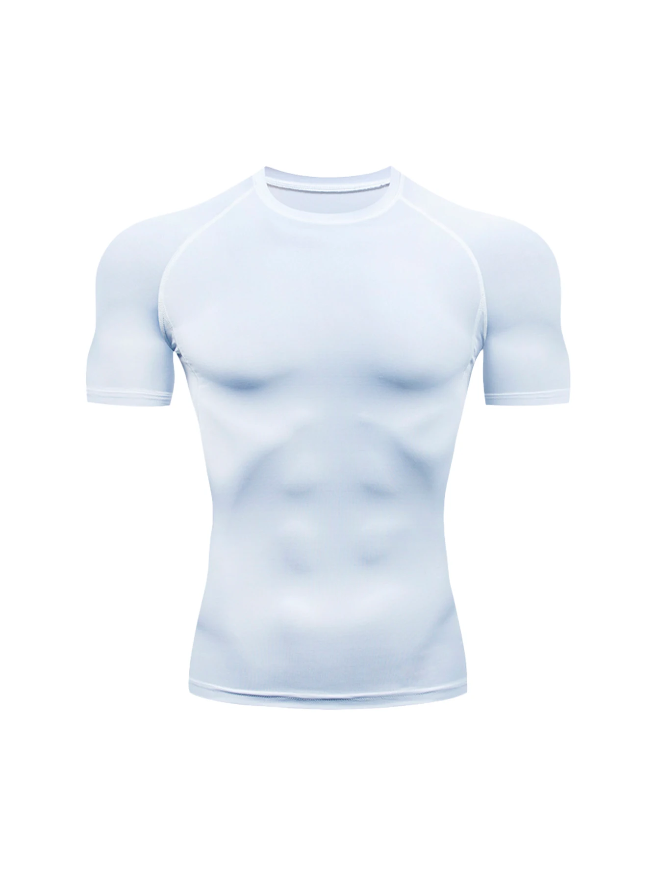 Herren-Fitness-Trainings-T-Shirt, Outdoor, Joggen, Laufsportbekleidung, eng anliegend, dehnbar, atmungsaktiv, Kompressionsoberteil, Sommer