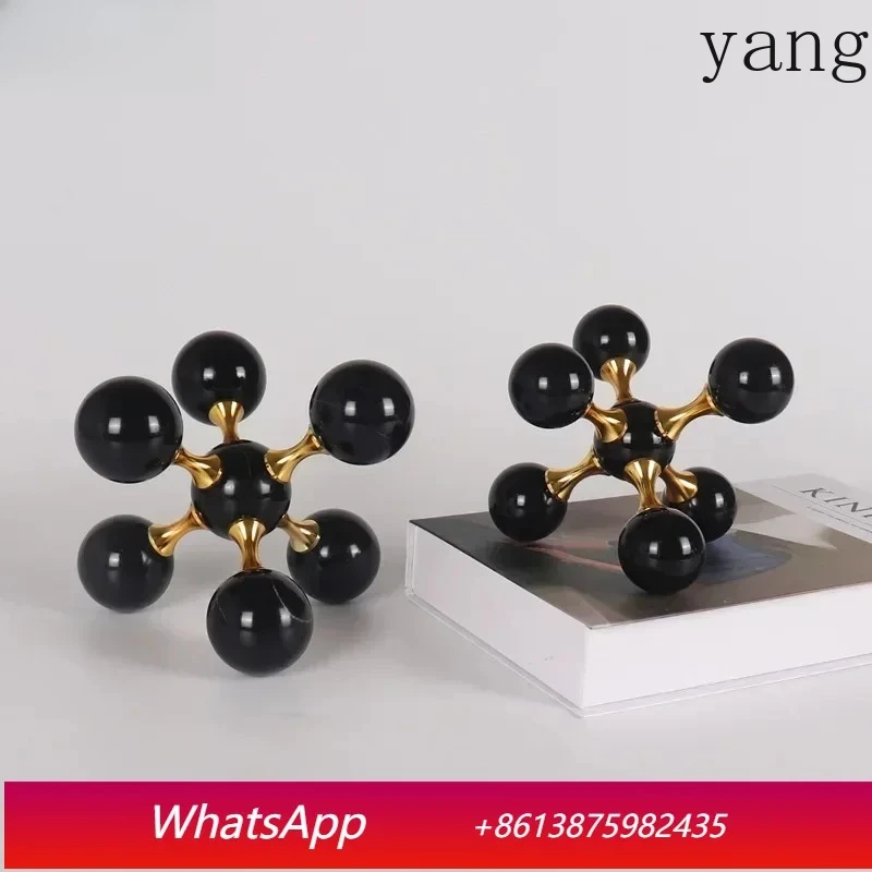

Molecular Model Natural Marble Alloy Material Desk Ornaments Decorative Ornaments Modern Crafts Sculpture Home Decoration