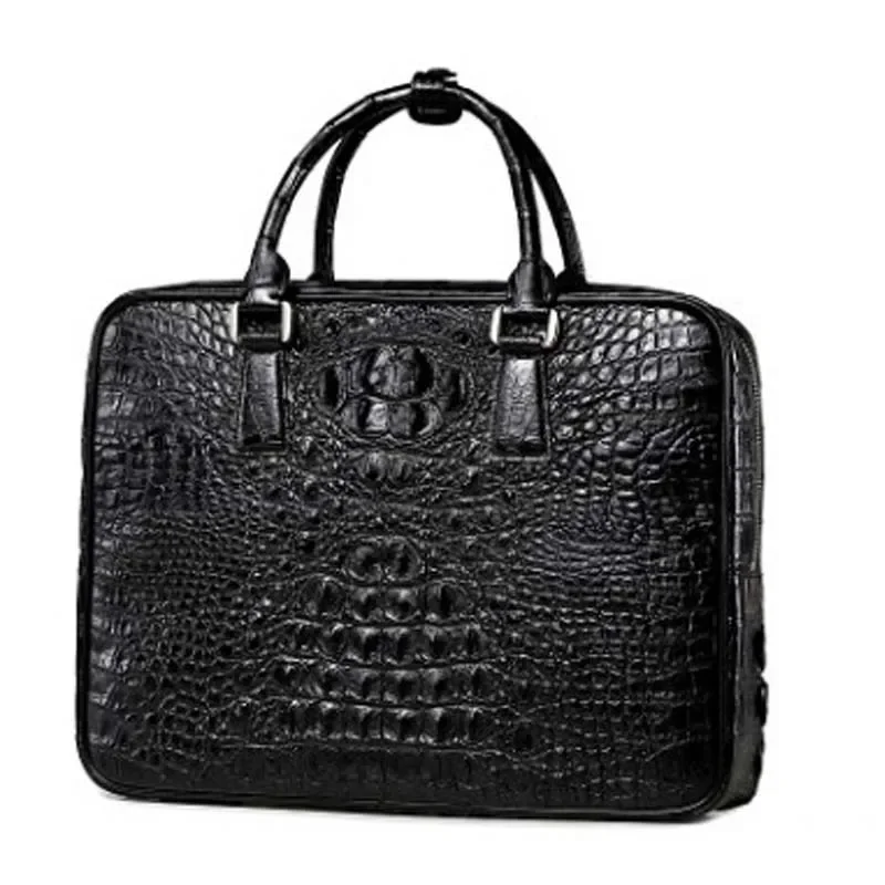 LINSHE crocodile Man bags handbag Tcrocodile leather bag business leisure handbag business trip Big bag A briefcase