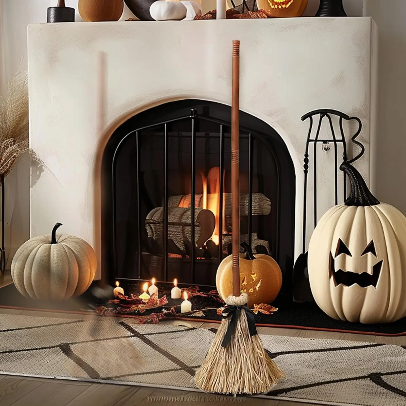 Halloween Decoration Moving Witch Broom Animated Witch Broom With Motion Sensor Scary Sounds Haunted House Props Animated Broom