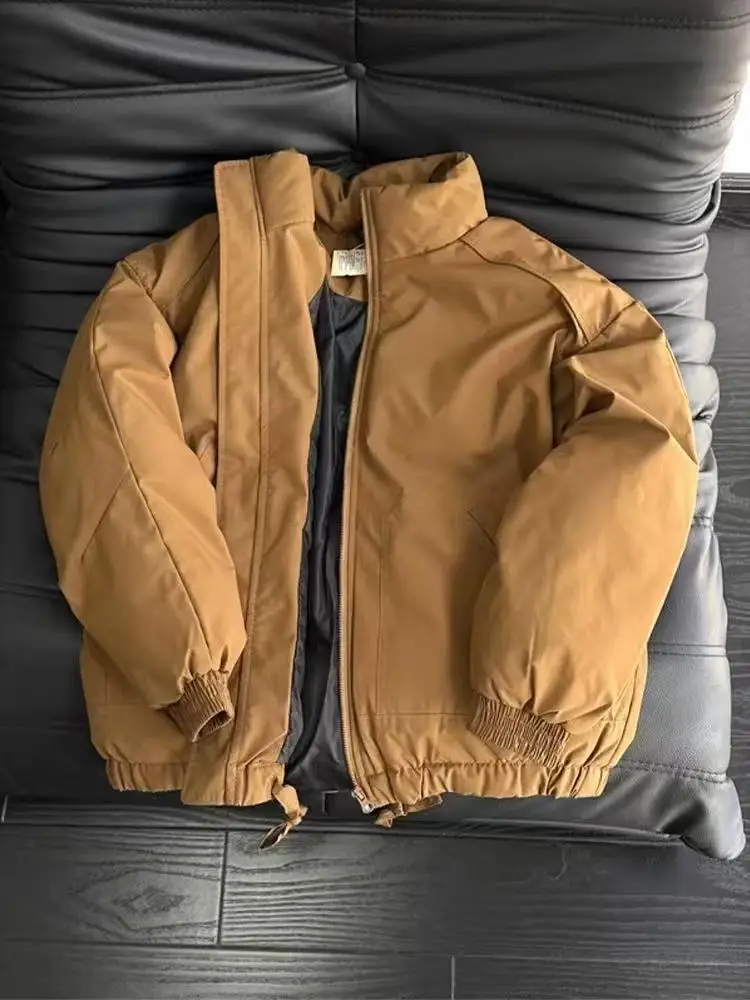 

Американская теплая куртка-пуховик Cleanfit для мужчин, зимняя, с воротником-стойкой, из хлопка, для молодежи, повседневная, удлиненная