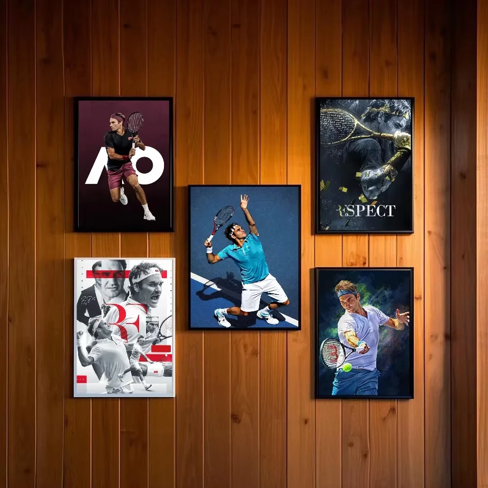 Tennis R-Roger F-Federer Poster HD art canvas painting home living room bedroom bar aesthetic decoration