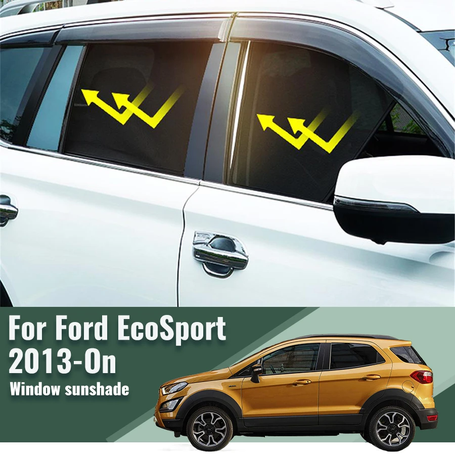 For Ford EcoSport 2013-2023 Magnetic Car Sunshade Visor Front Windshield Frame Curtain Rear Side Baby Window Sun Shade Shield