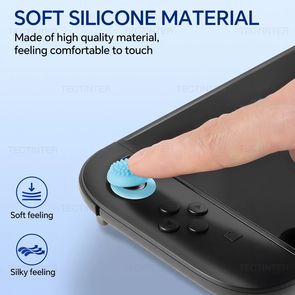 4/8 قطعة سيليكون الإبهام القبضات لنينتندو سويتش 2 تحكم ثلاثية الأبعاد المضادة للانزلاق التناظرية عصا التحكم قبعات غطاء ل NS التبديل 2 اكسسوارات