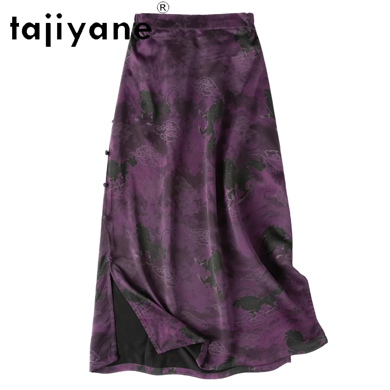 

TAJIYANE 100% Natural Mulberry Silk Womens Skirts Summer Clothes 2024 Women Trending Fashion Long Skirt for Women Топ С Юбкой