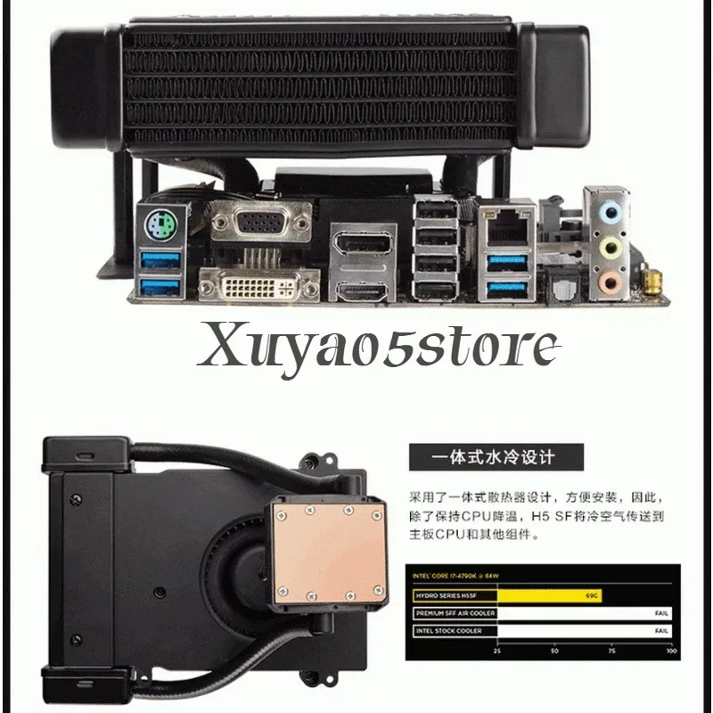 H5 SF Multi-Platform CPU Water Cooling Radiator, Mini-ITX PC Liquid Cooling Heat Sink Accessory