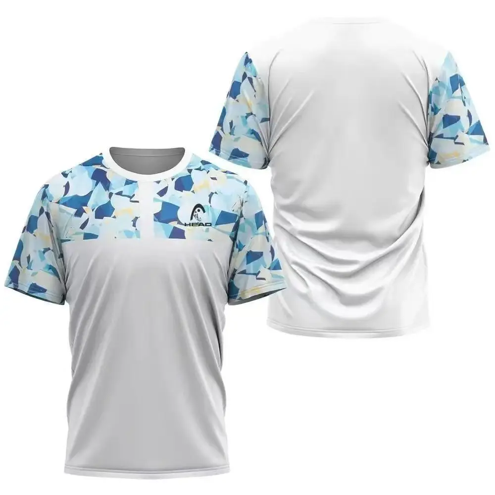 Herren T-Shirt Schnelltrocknend Badminton-Trainingsanzug Tischtennisanzug Bedrucktes Atmungsaktives Outdoor-Fitness-Bergsteiger-Sportshirt – Detail 3