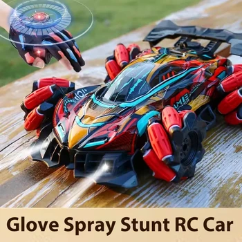 F1 Drift RC Car with Led Lights Music 2.4G Glove Gesture Radio Remote Control Spray Stunt Car 4WD Electric Kids Toys