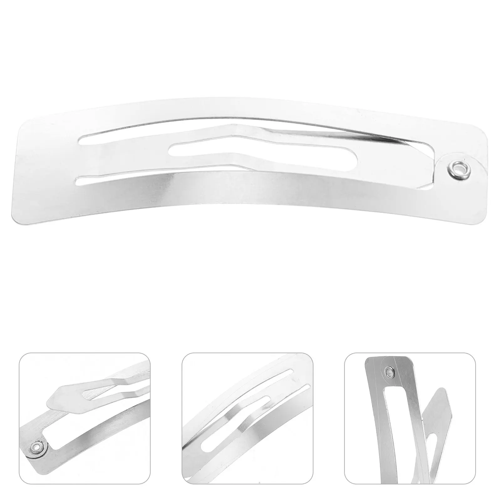 100pcs Rectangular Iron Snap Hair Clips – Blank Barrette Bases for DIY Hairpins, Handmade Crafts & Styling