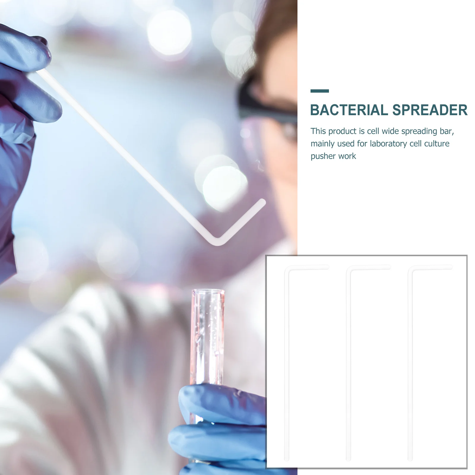 

3Pcs Glass Cell Spreaders Highgrade Reusable Lab Supplies Cell Spreaders Laboratory Wide Spreading