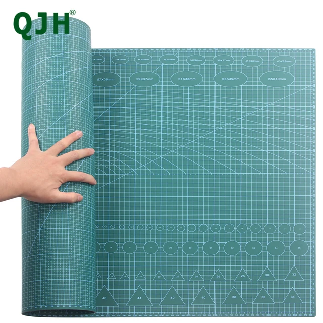 QJH PVC Leathercraft Deska do krojenia Mata do krojenia Nóż Płytka Młotek Mata Cut Craft Dwustronna Siatka A1 90x60cm / Prezent na Dzień Ojca