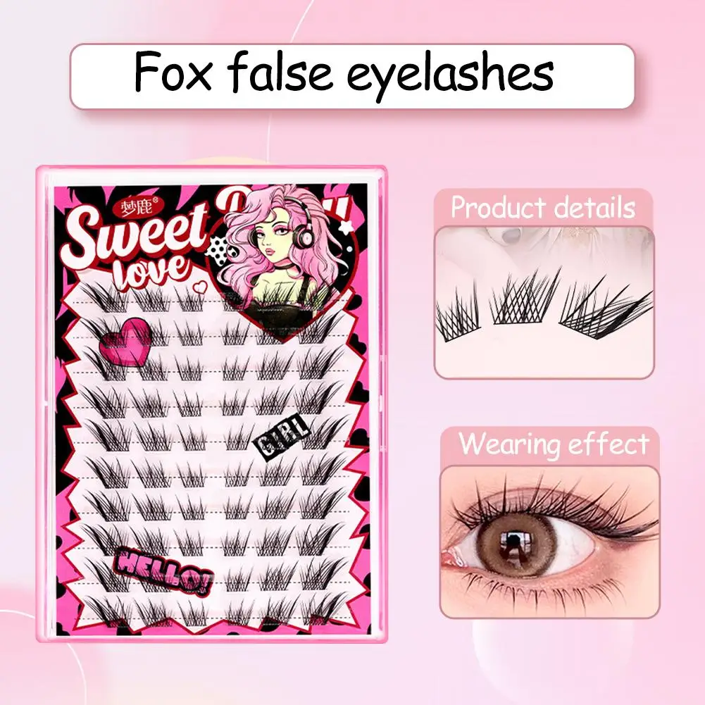 Fox série cílios postiços naturais grossos diy extensões de cílios ferramenta de maquiagem natural beleza cílios s0e4