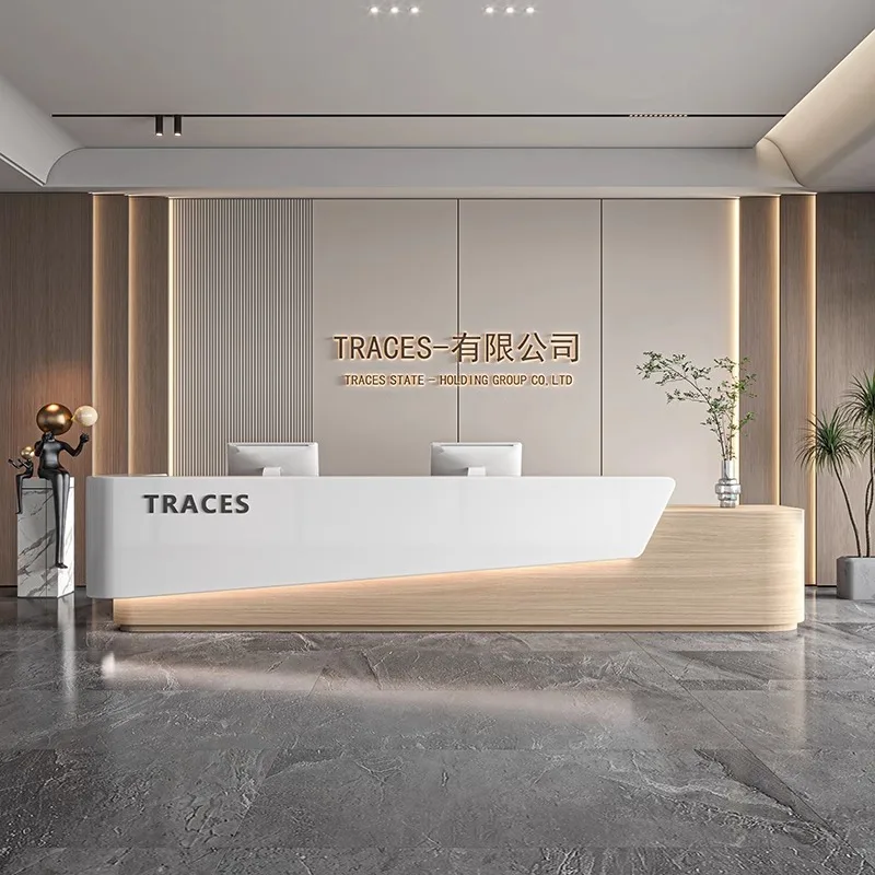 

Modern Simplicity Reception Desks Light Luxury Retro Reception Desks Company Fashion Office Furniture Meja Penerimaan YSJDT