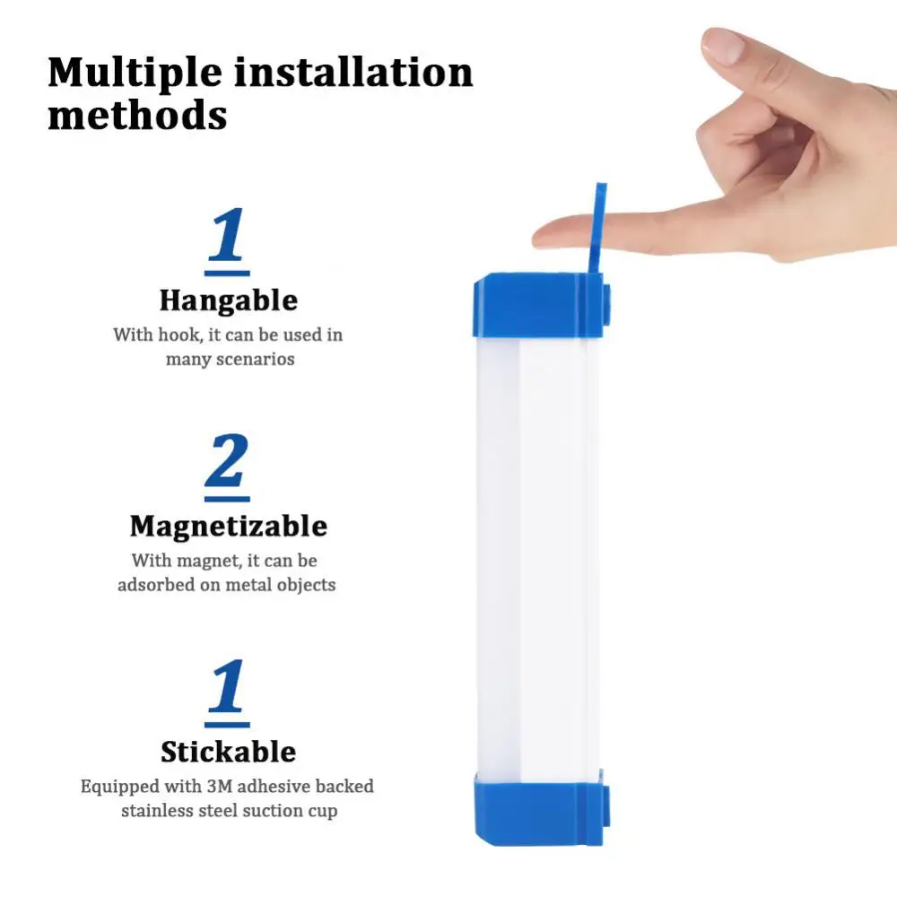 Long LED Tube Night Light Magnetic USB Rechargeable Emergency Light Outdoor Portable Professional Long Strip Emergency Light