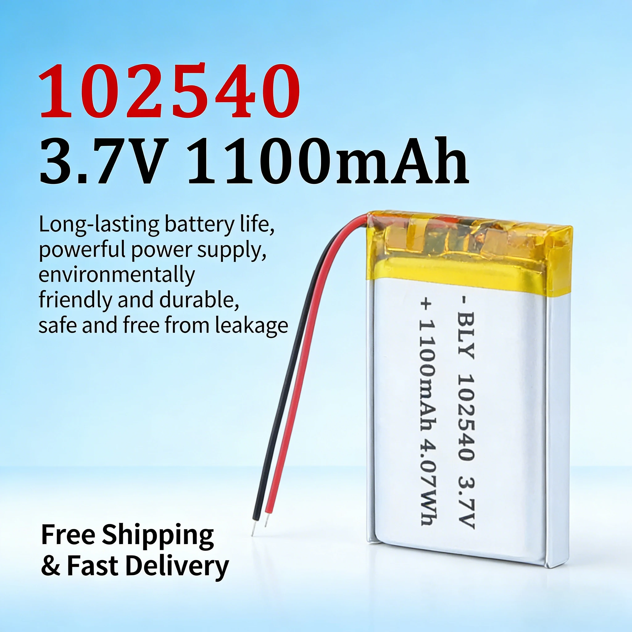 

102540 3.7V 1100mAh Rechargeable Lipo Battery Lithium Polymer for GPS Power Bank MP4 Smart Toy DIY Replacement Cell