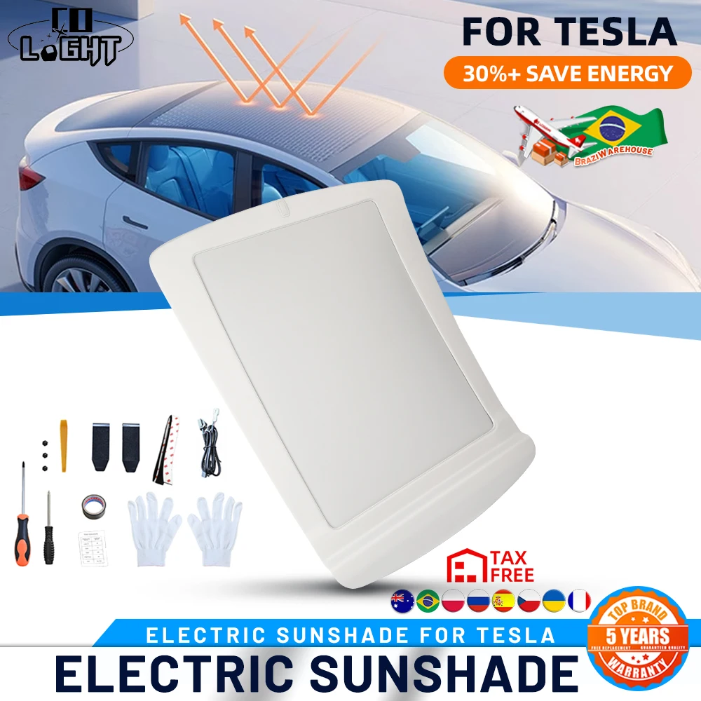 CO LIGHT Electric Sunshade Roof for Model Y 19-23 One Button Switch Easy to Install and 100% Match Your Original Car Sun Protect