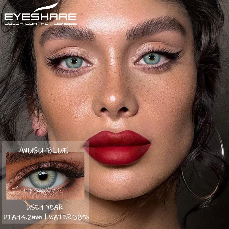 EYESHARE 1 paio di lenti a contatto colorate per occhi lenti blu alunni grigi lenti naturali per occhi verdi contatti di bellezza di moda annuali