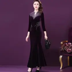 Abito da Edding con diamanti Vintage 2022 primavera presente al matrimonio madre Dess Dinner Party migliorato Cheongsam abiti a maniche corte Lady