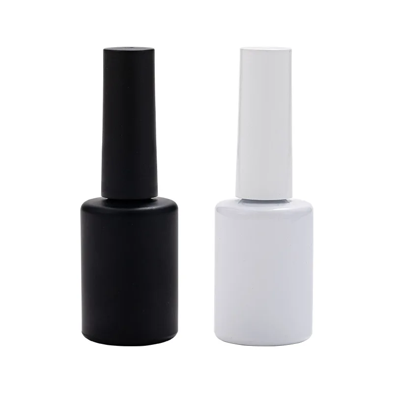 12.5ml Empty Black Glass Nail Polish Bottle Empty With Lid Brush Cosmetic Containers Nail Glass Bottles With Brush