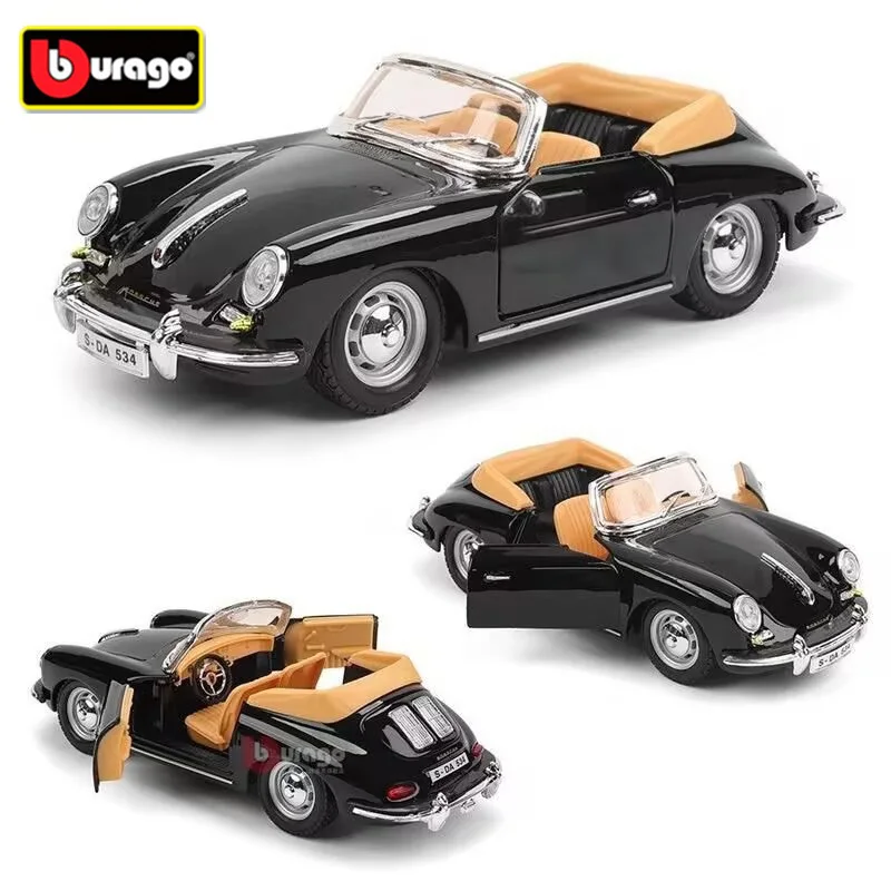 

Bburago 1:24 Porsche 356B Roadster Alloy Sports Car Model Diecast Metal Classic Retro Car Vehicle Model Simulation Kids Toy Gift