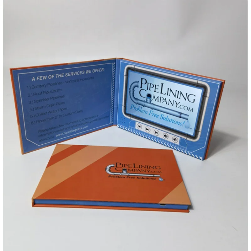 custom.Custom Promotional Digital a5 inch Hardcover lcd Video Book Brochure For Advertising