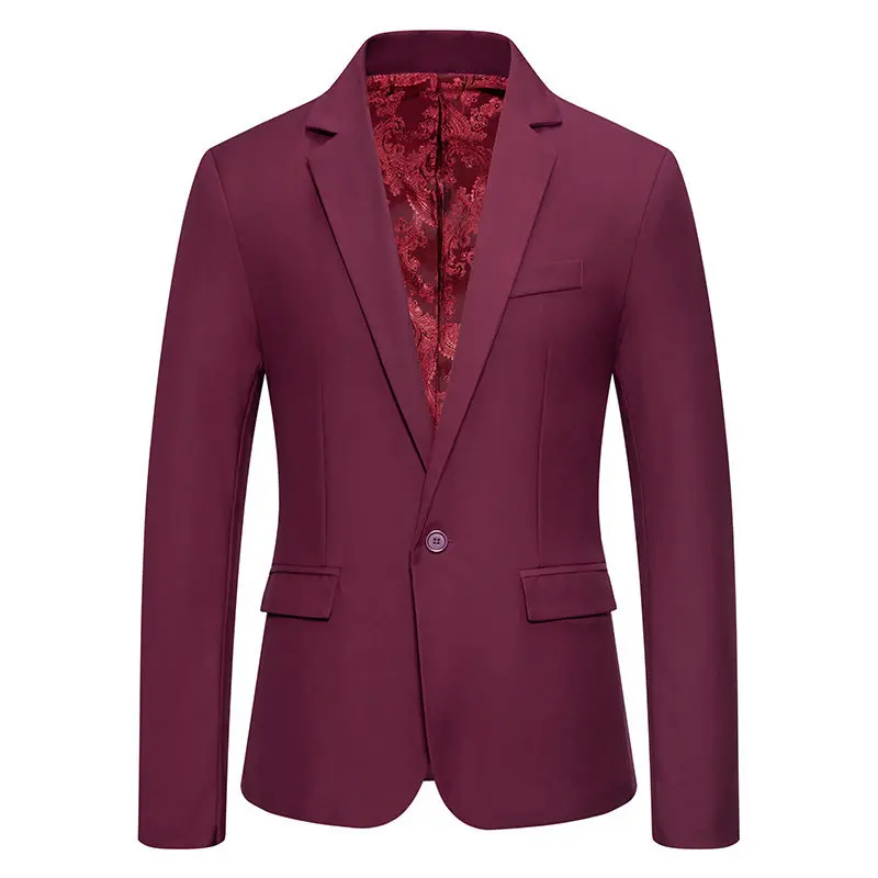 Jane-33 Men's Suit Foreign Trade Cross-border Spring and Summer New British Fashion Solid Color Slim European Size Men's Small