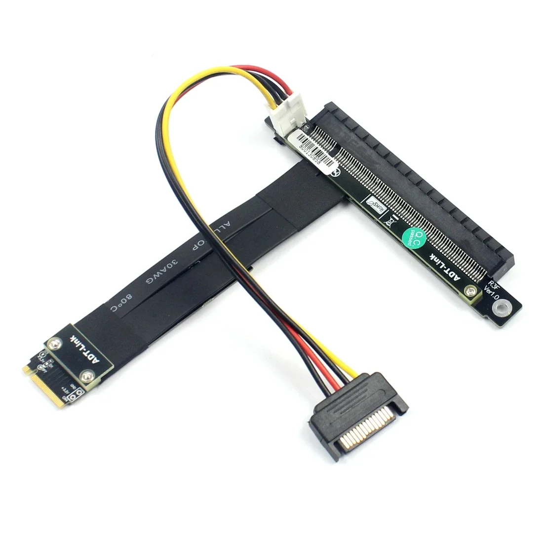 32G/bps PCI-e 16x To M2 M.2 For NVMe Key-M 2230 2242 2260 2280 Riser Card Gen3.0 Cable PCIe X16 Extender With Sata Power Cable