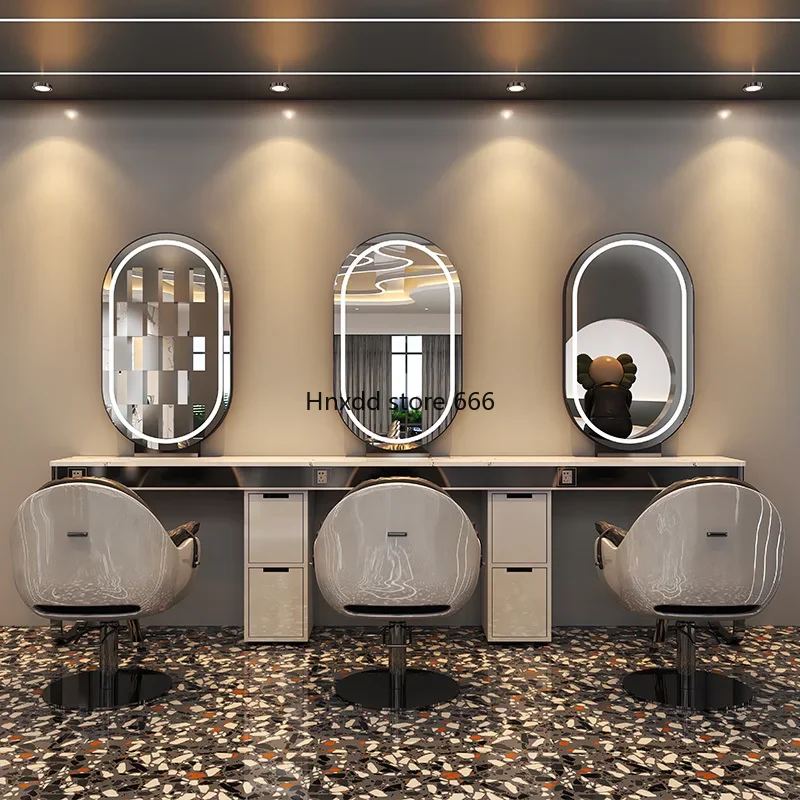 Table Hair Salon Cut Hair Double-Sided Table Hair Shop Perm Dyeing Mirror Table Makeup Mirror