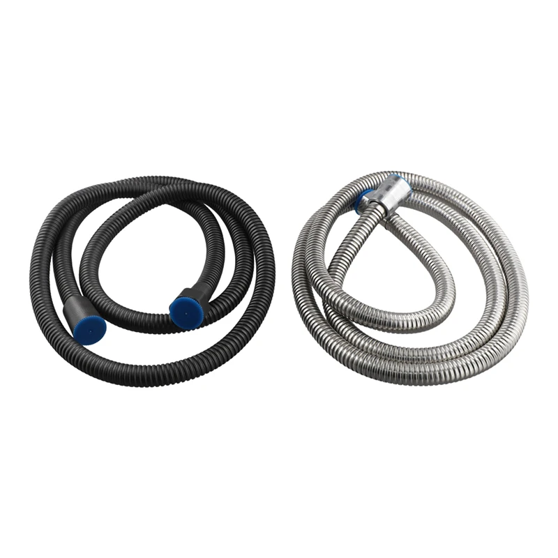 

1.5M Shower Head Hose Stainless Steel Silver Tube Pipe Anti-Winding Flexible Bathroom Faucet Tap Accessories 2PCS