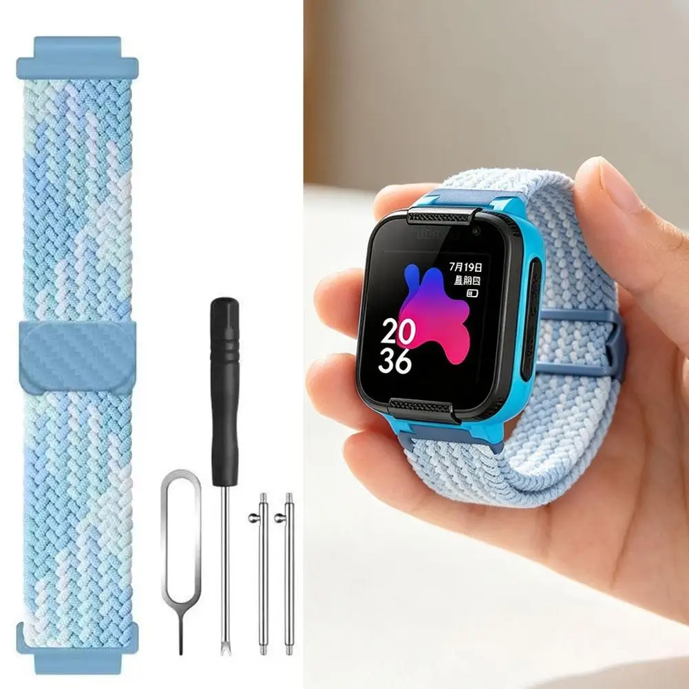 Magnetic Universal 15/16/17mm Smart Watch Nylon Bands Breathable Adjustable Elastic Replace Wristband Buckle Strap for Kids