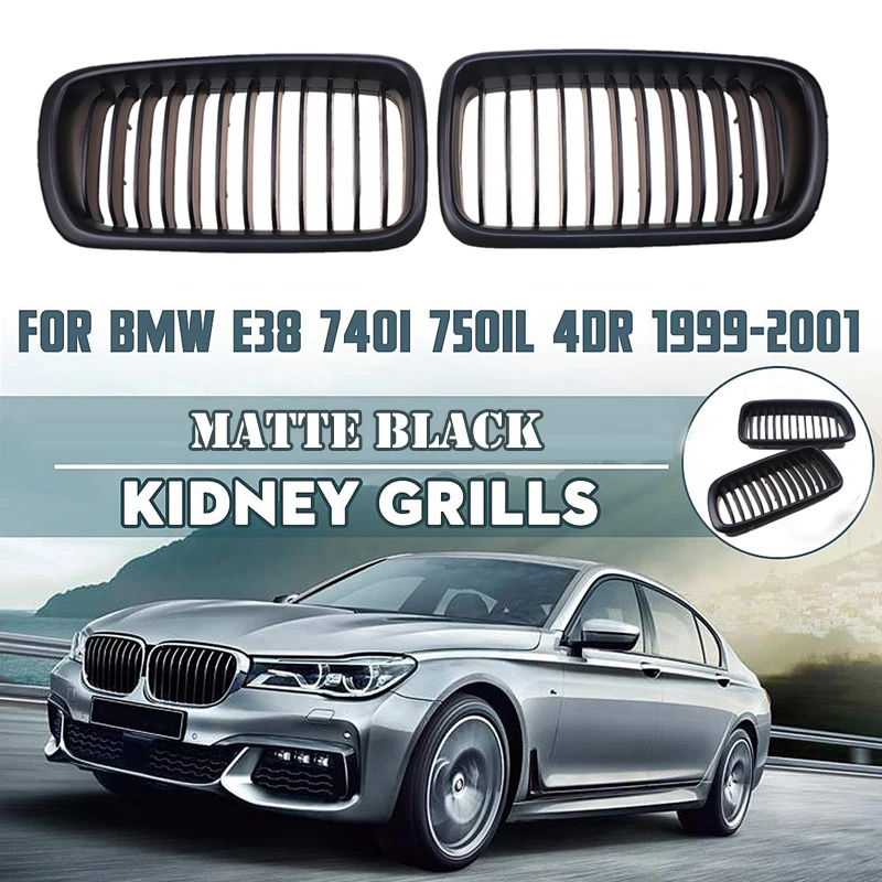 

Front Bumper Kidney Grille Intake Grill Single Slat Fit For BMW E38 7 Series 728 730 735 740 1998 1999 2000 2001 Car Accessories