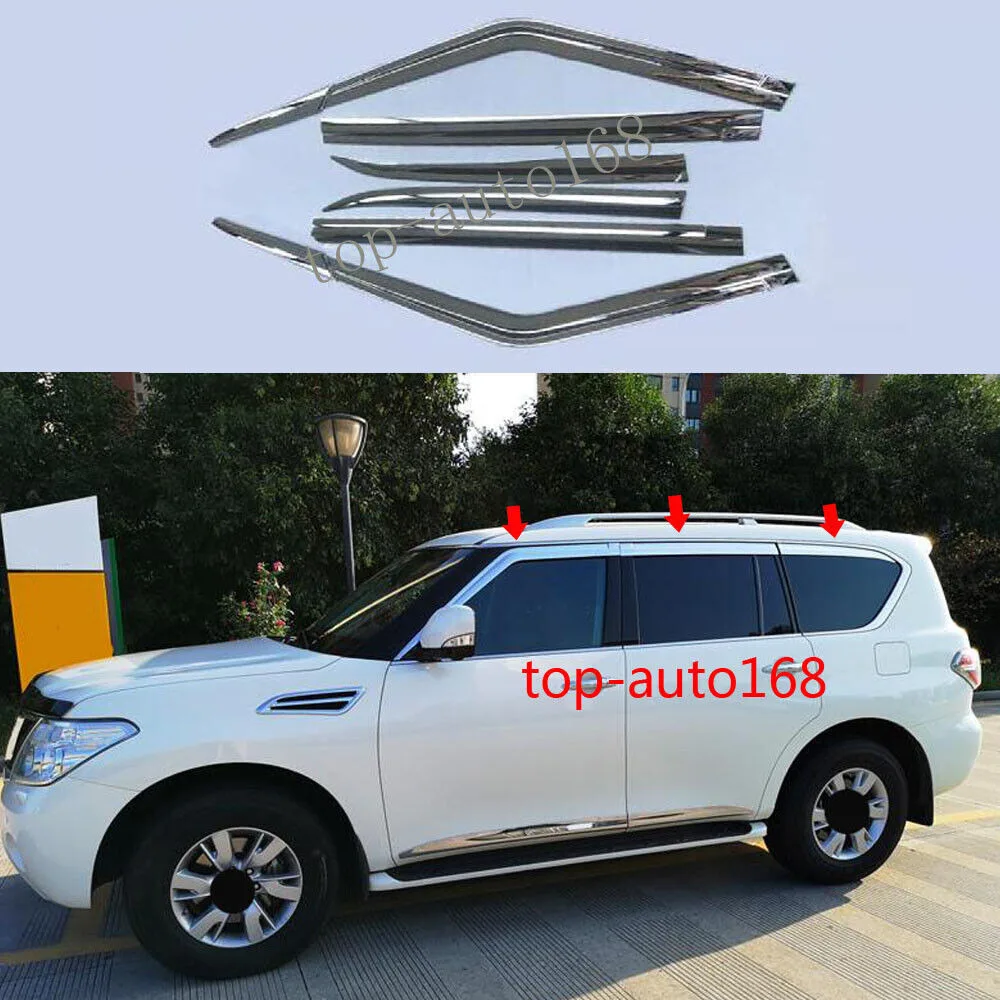 Chrome Window Visor Vent Shades Sun Rain Guard 6pcs For Nissan Armada 2017-2019