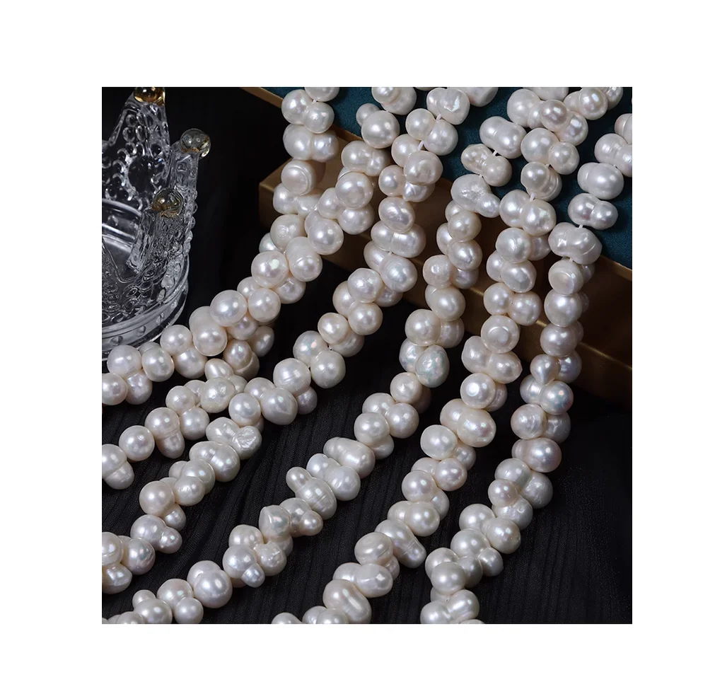 

Rare White Baroque pearl Necklace / 15' / 9x16mm / Unfinished