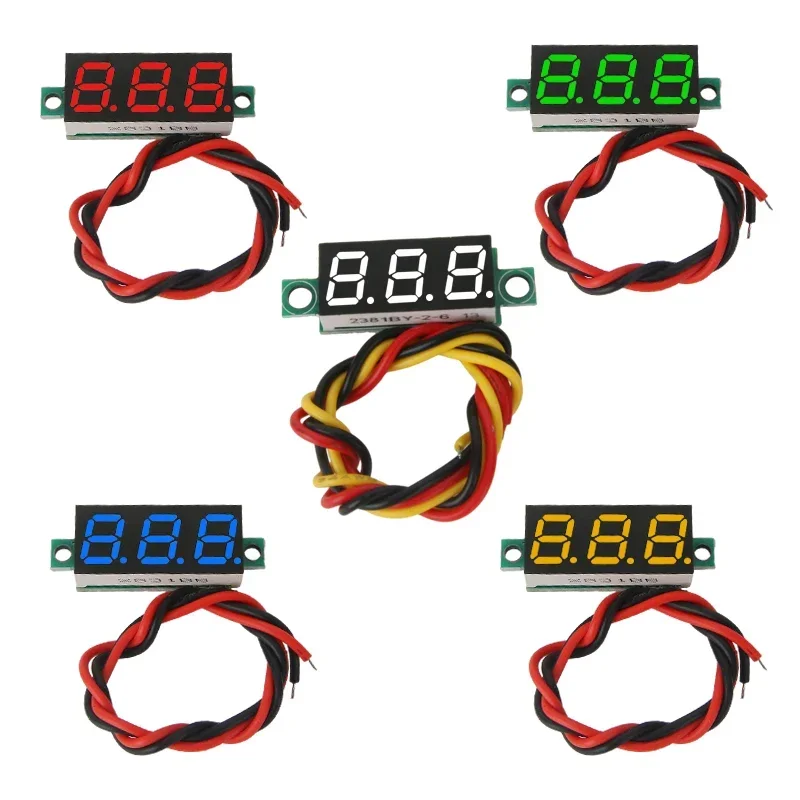 0.28 Inch DC LED Digital Voltmeter 0-100V Voltage Meter Auto Car Mobile Power Voltage Tester Detector 12V Red Green Blue Yellow