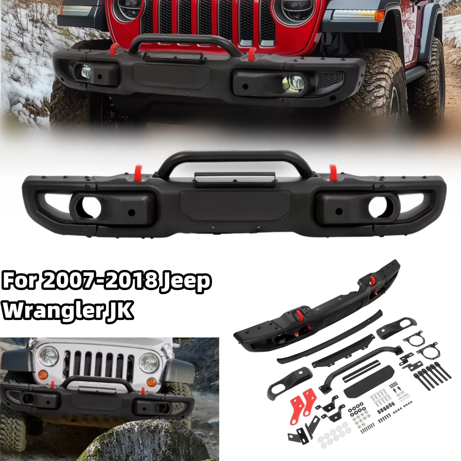 Front Bumper Steel For Jeep Wrangler JK Rubicon 2007-2018 10th Anniversary Style